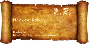 Mirkov Robin névjegykártya
